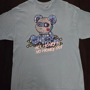 Blue Graphic T-Shirt with Bear Design